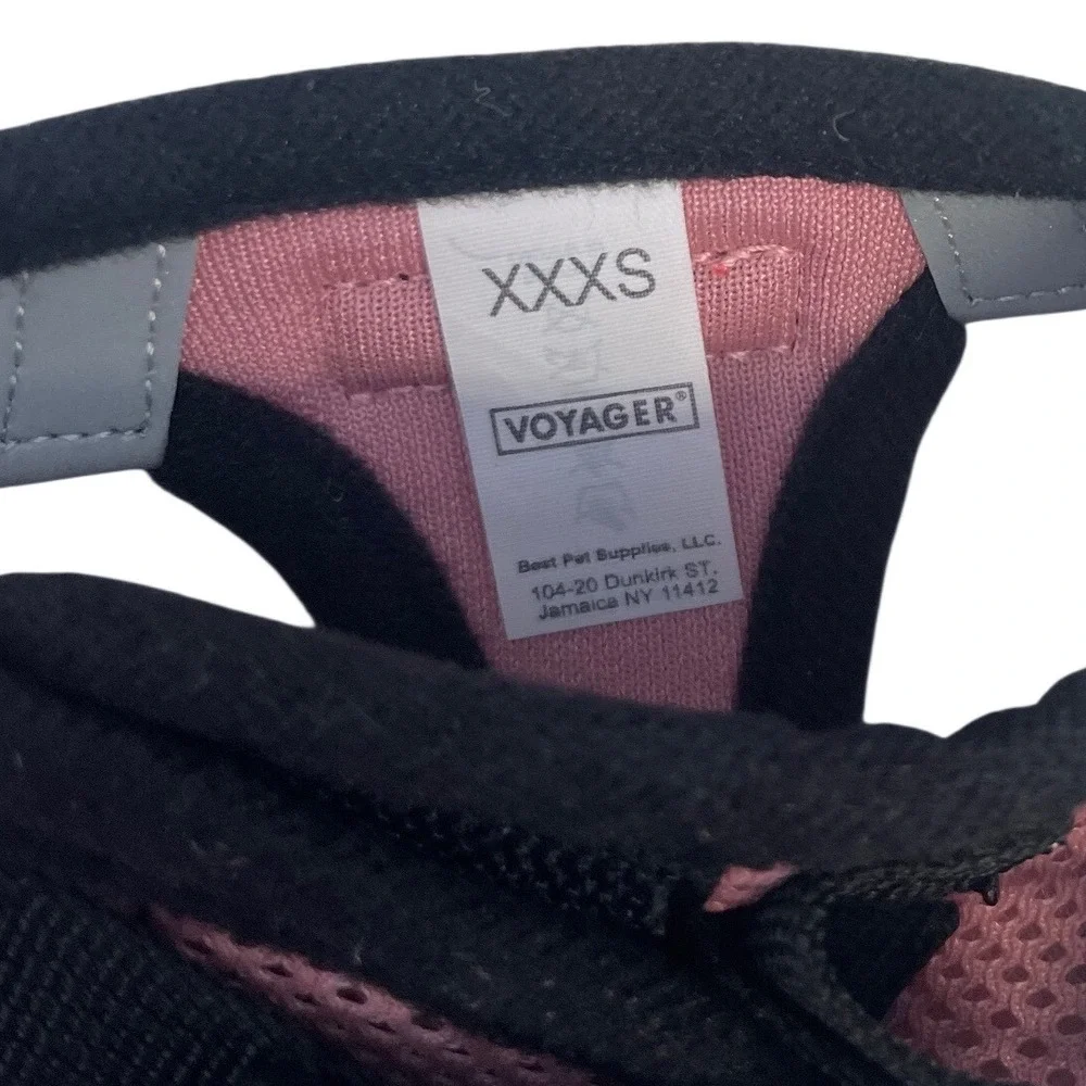 Voyager Step-In Air Mesh Pet Harness Pink Black XXXS Reflective 207-PKB NEW